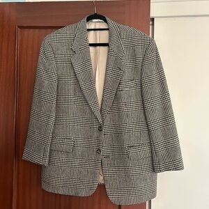 Hugo Boss Black and White Checkered Blazer
